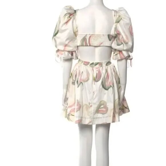 Aje Women's Imprint Puff-Sleeve Mini Dress - Picture 2 of 3